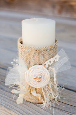 Burlap Candle Holders