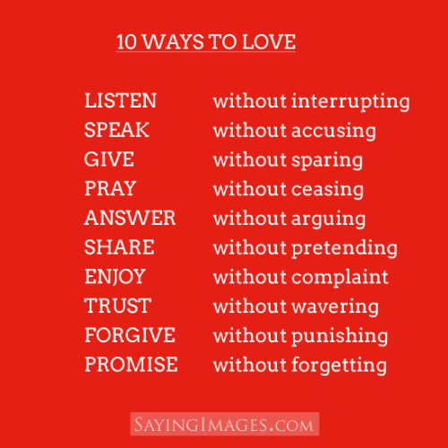 10 ways to love 10 ways to love