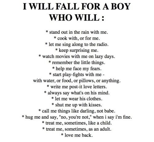 I will fall for a boy who will