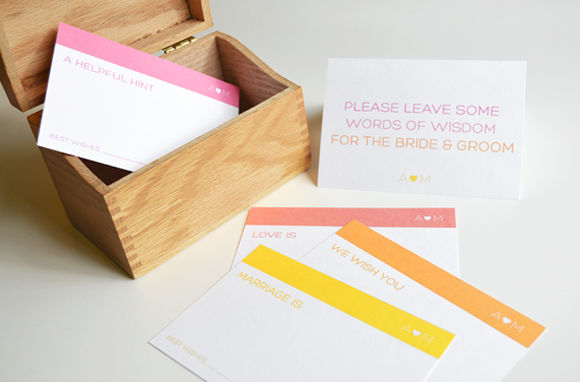 Guestbook advice cards