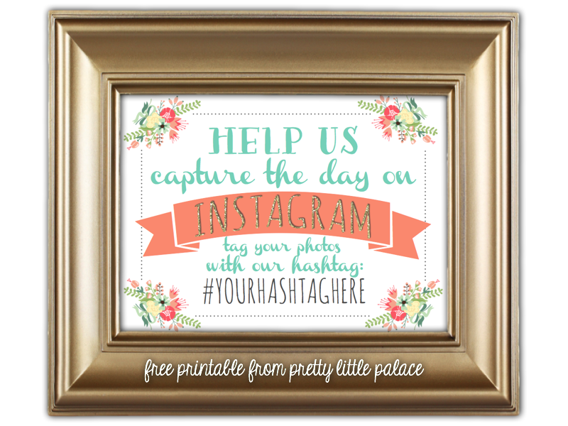 Free printable instagram sign for wedding Free printable instagram sign for wedding