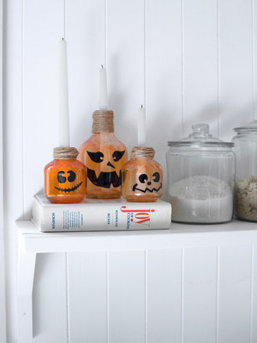 Jack o lantern candlesticks