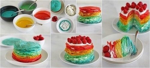 DIY Rainbow Pancake Idea DIY Rainbow Pancake Idea