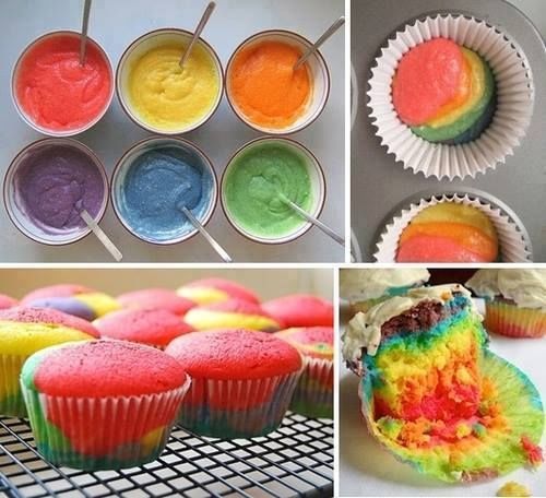 DIY Rainbow Cupcakes DIY Rainbow Cupcakes