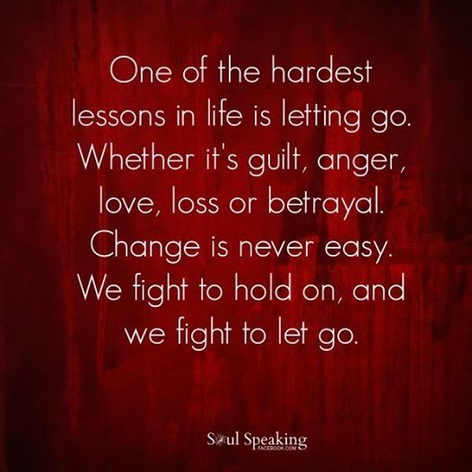 On of the hardests lessons in life is letting go... On of the hardests lessons in life is letting go...