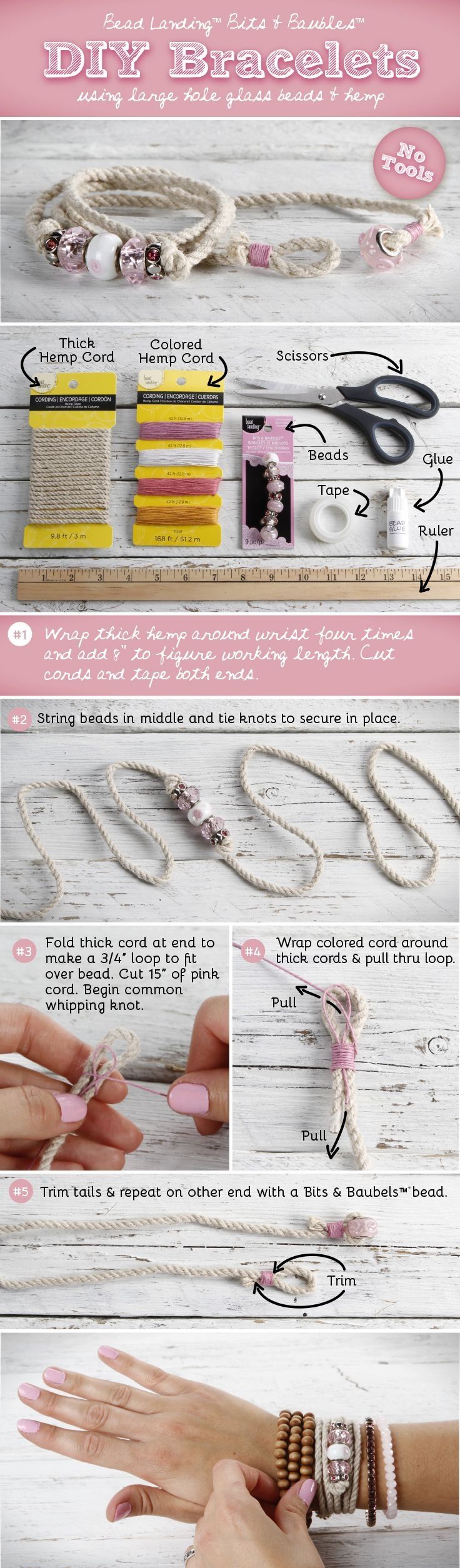 DIY Beaded Hemp Bracelet