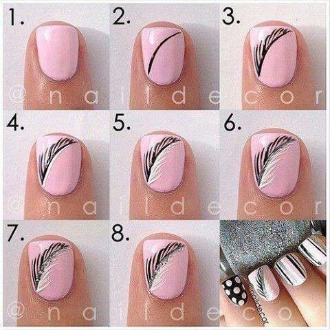 DIY Feather Nails DIY Feather Nails