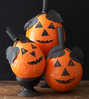 Papier mache halloween pumpkin craft