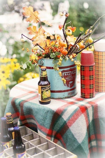 Pumpkin Beer and Fall Flowers Pumpkin Beer and Fall Flowers