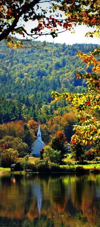 Church in the fall in Eaton, New Hamshire