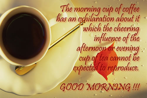 The morning cup of coffee...