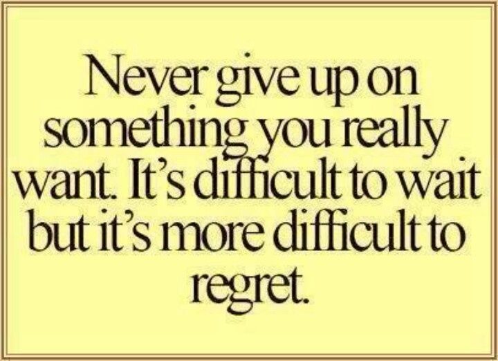 never give up