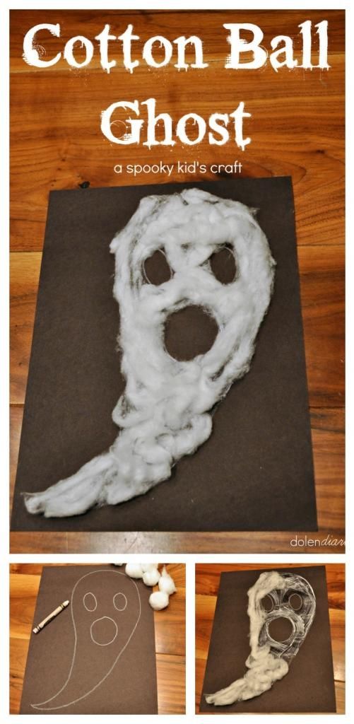 Cotton Ball Ghosts Cotton Ball Ghosts