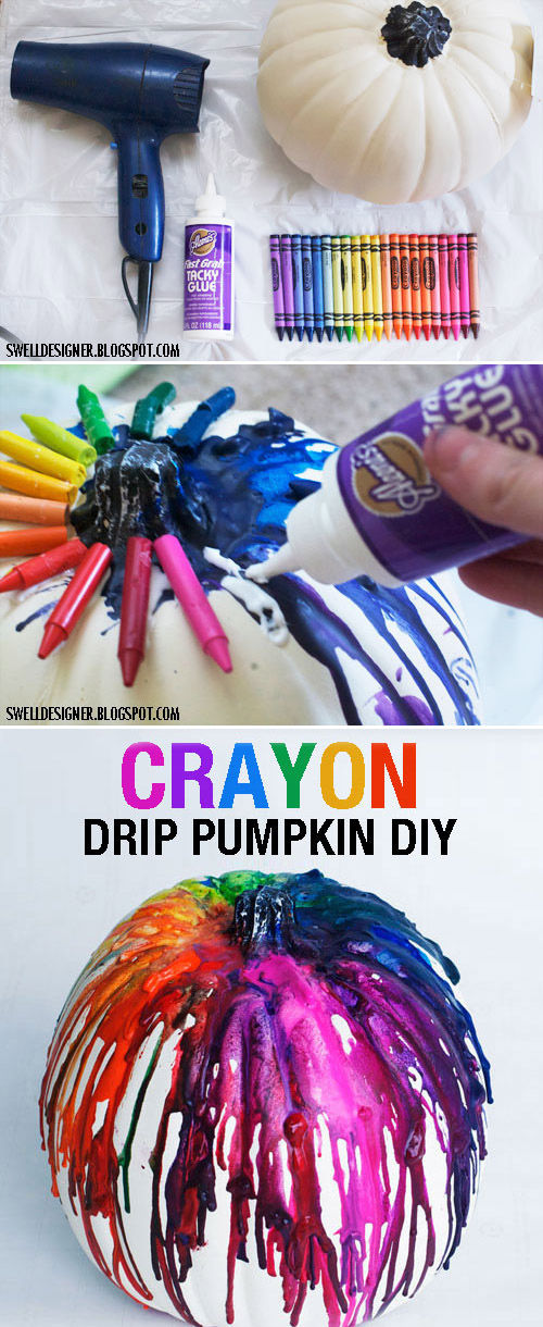 Colorful Crayon Dripped Pumpkins Colorful Crayon Dripped Pumpkins