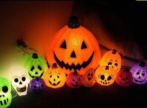 Colorful pumpkin lights