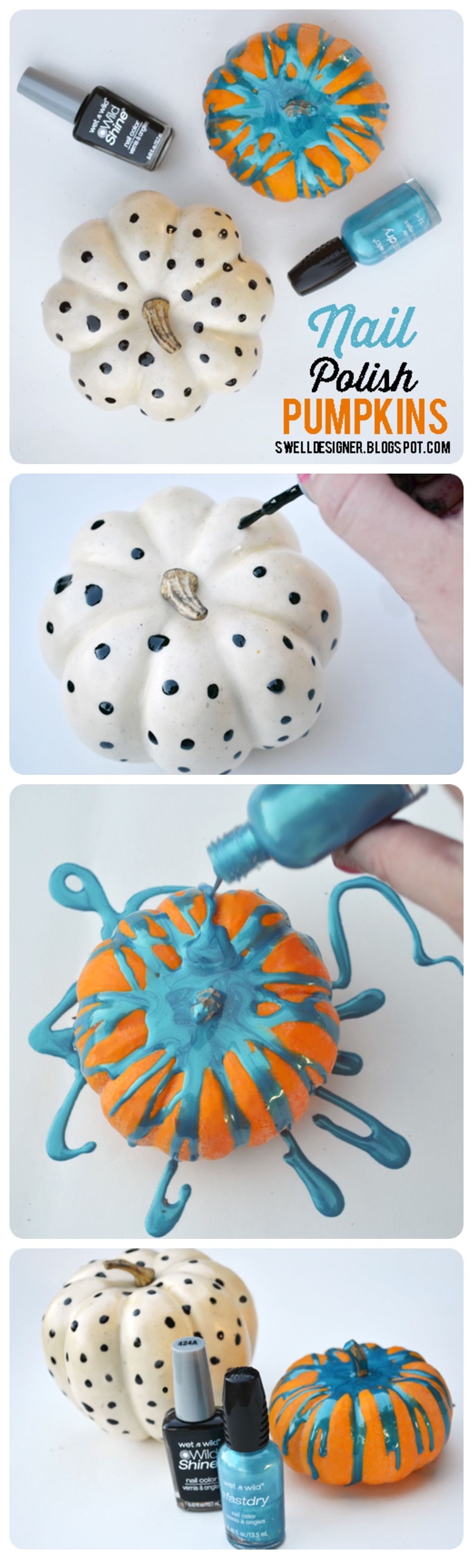 DIY Nail Polish Pumpkins
