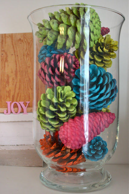 Colorful Pinecones