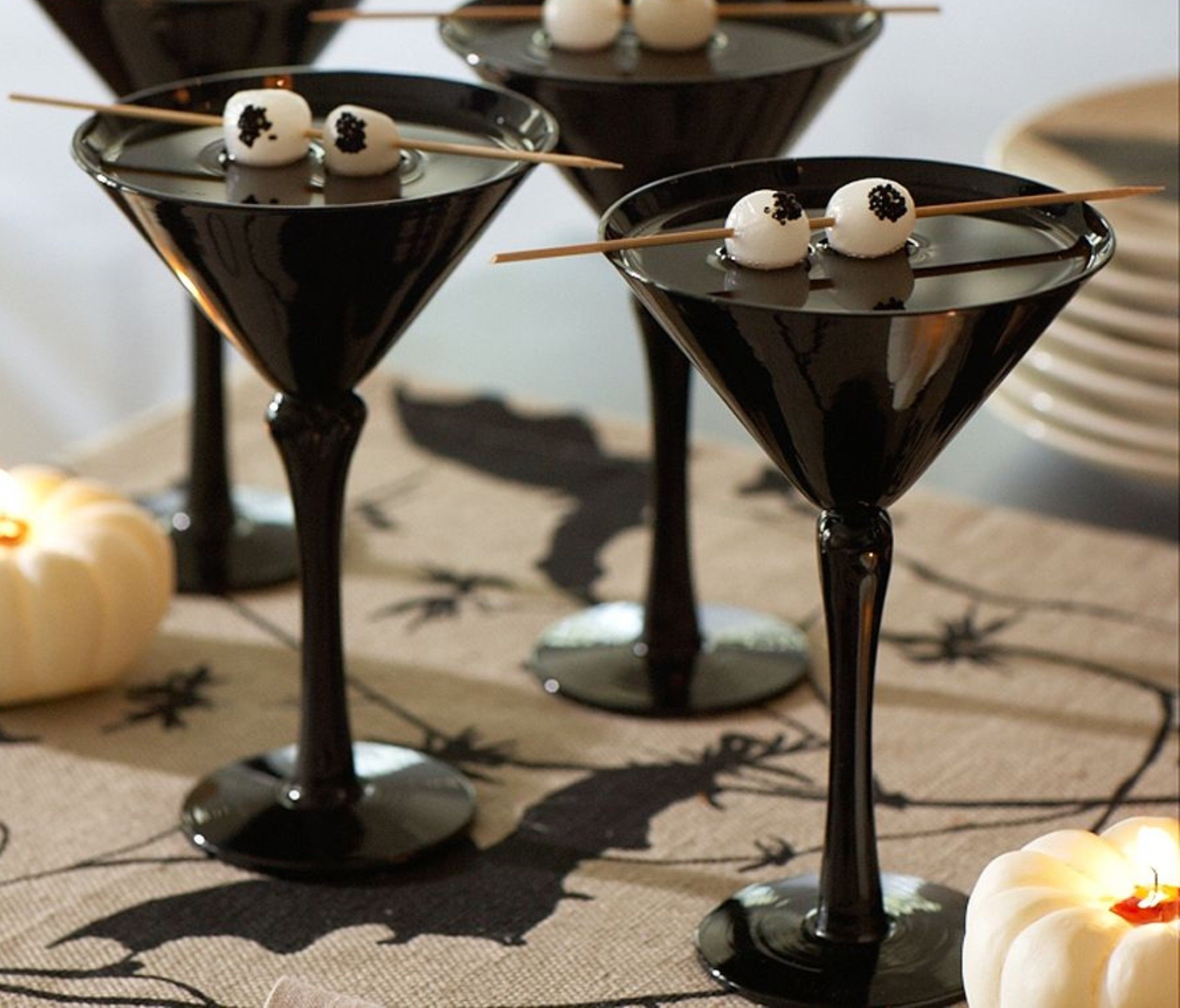 Halloween Martinis In A Black Glass