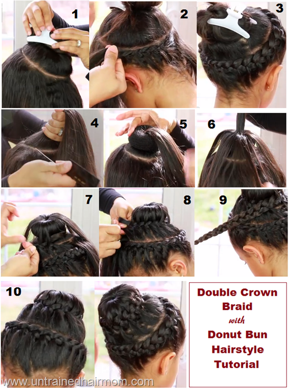DIY Double Crown Braid Bun