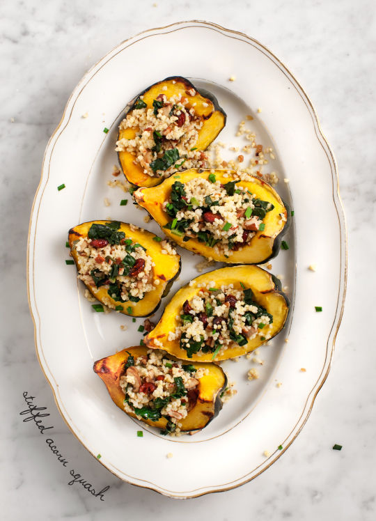 Stuffed acorn squash with kale and creminis Stuffed acorn squash with kale and creminis