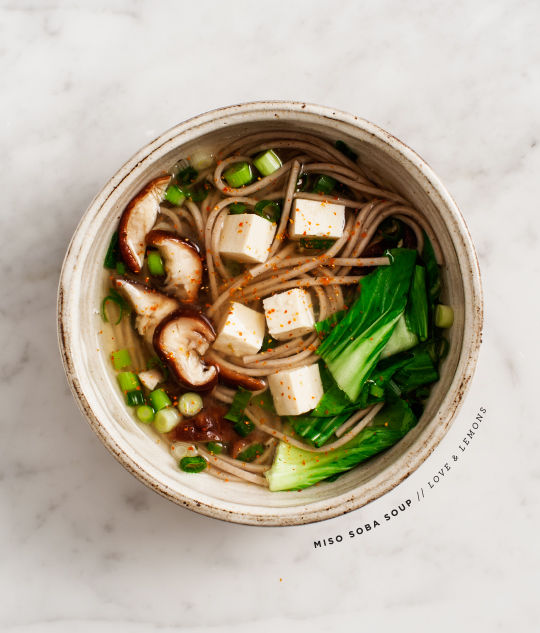 Miso shiitake soba soup Miso shiitake soba soup