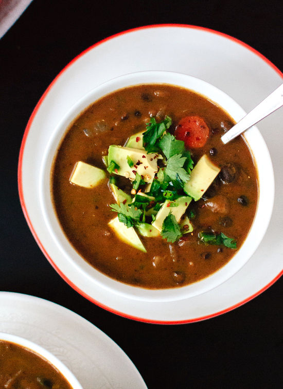 Spicy vegan black bean soup