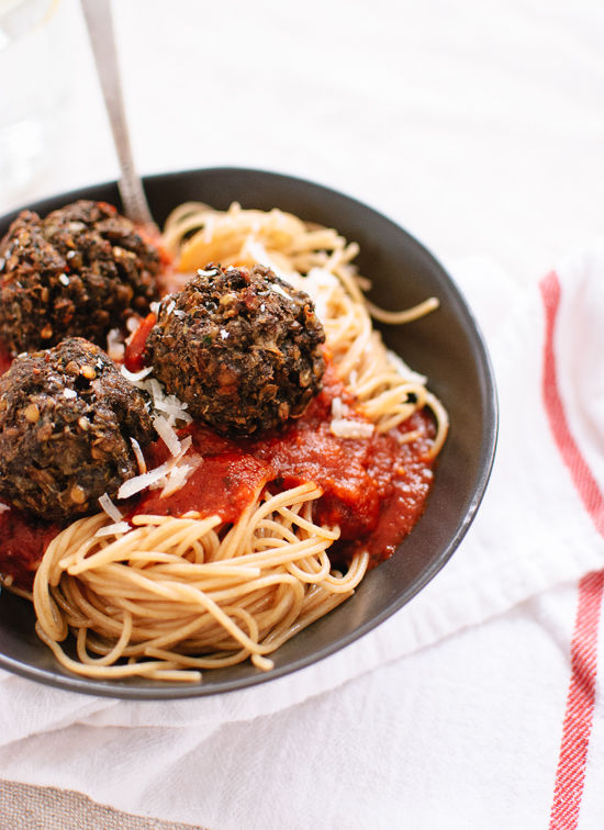 Lentil and mushroom meatballs