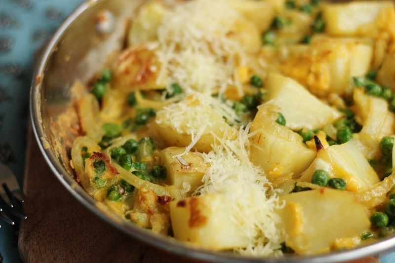 Pea potato and onion frittata Pea potato and onion frittata
