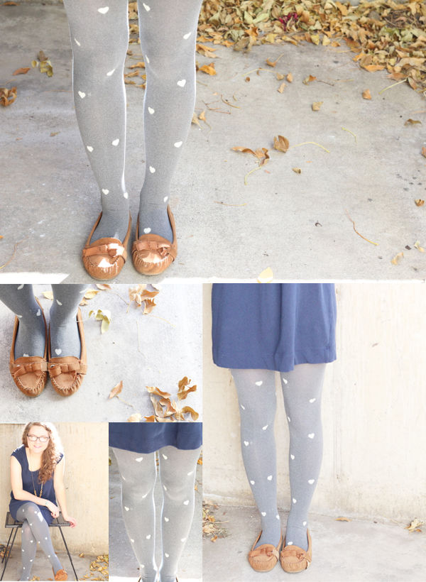 DIY Patterned Heart Tights