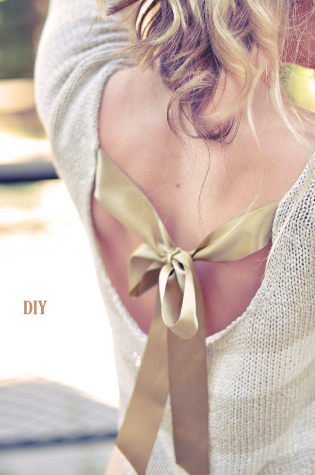 Pretty DIY Bow Sweater