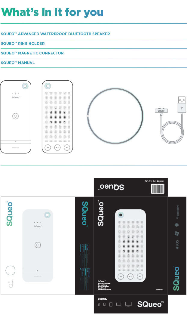 Squeo: Waterproof bluetooth speaker Squeo: Waterproof bluetooth speaker