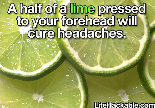 Lime on forehead for headaches