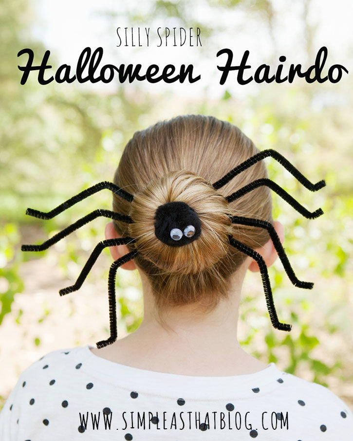 Silly spider halloween hairdo