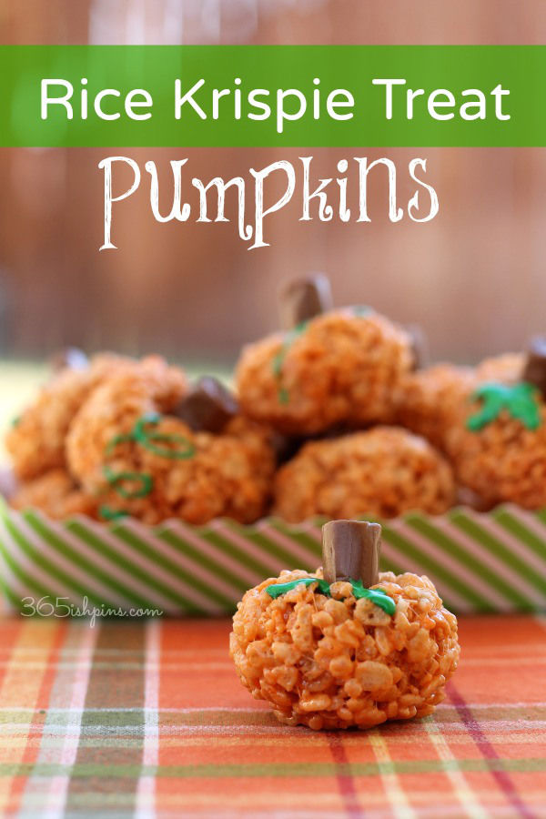 Rice Krispie Treat Pumpkins