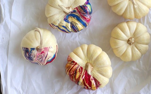 Learn to Make Nail Polish Marbled Pumpkins Learn to Make Nail Polish Marbled Pumpkins