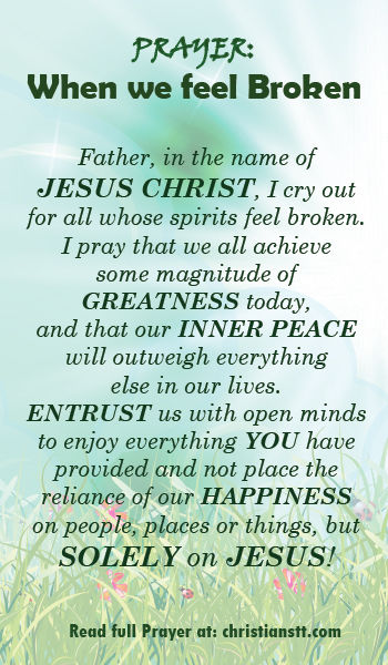 Prayer when we feel broken Prayer when we feel broken