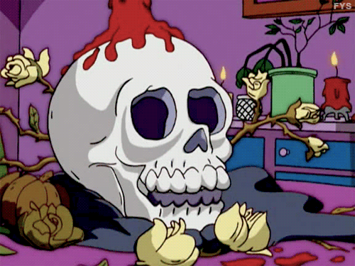 Bloody melted skull candle