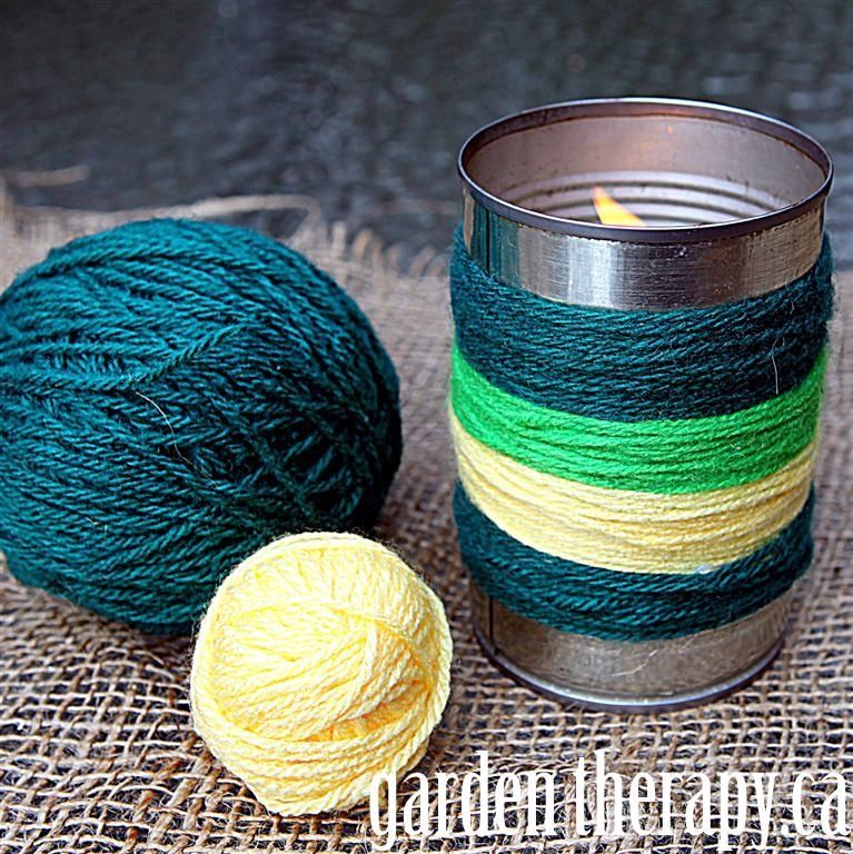 Yarn bombing outdoor candles Yarn bombing outdoor candles