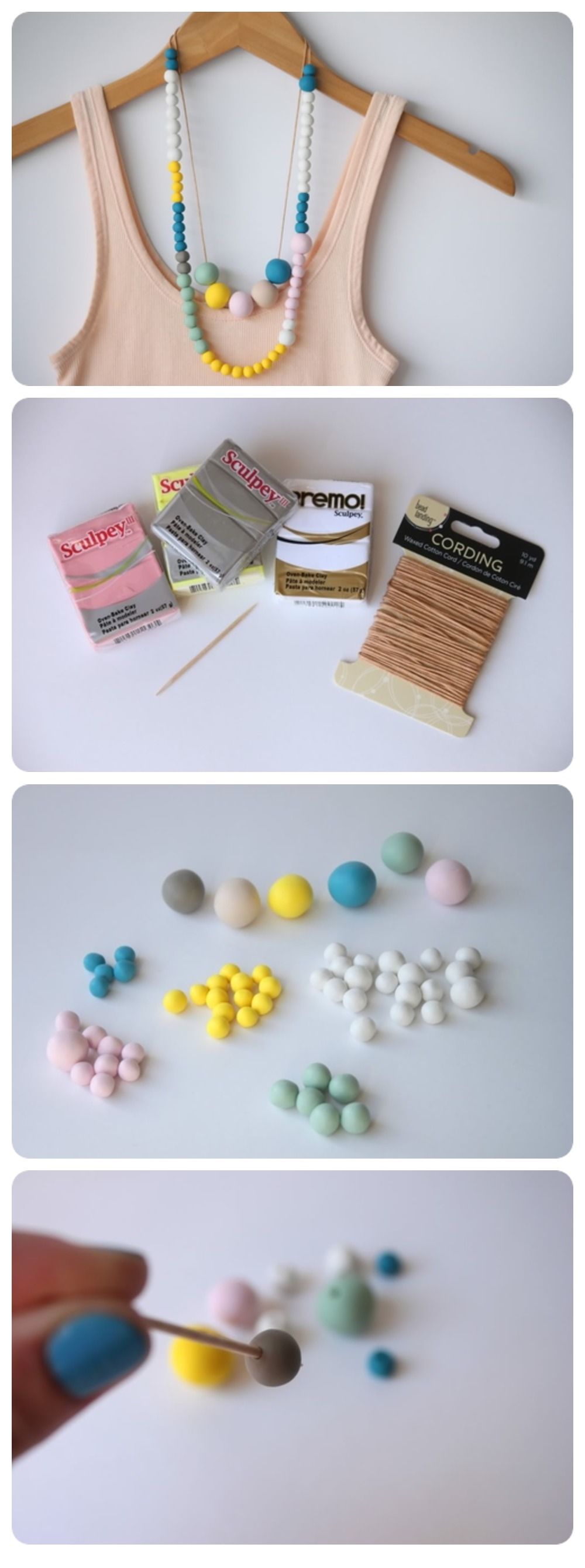 Polymer Clay Bead Necklace