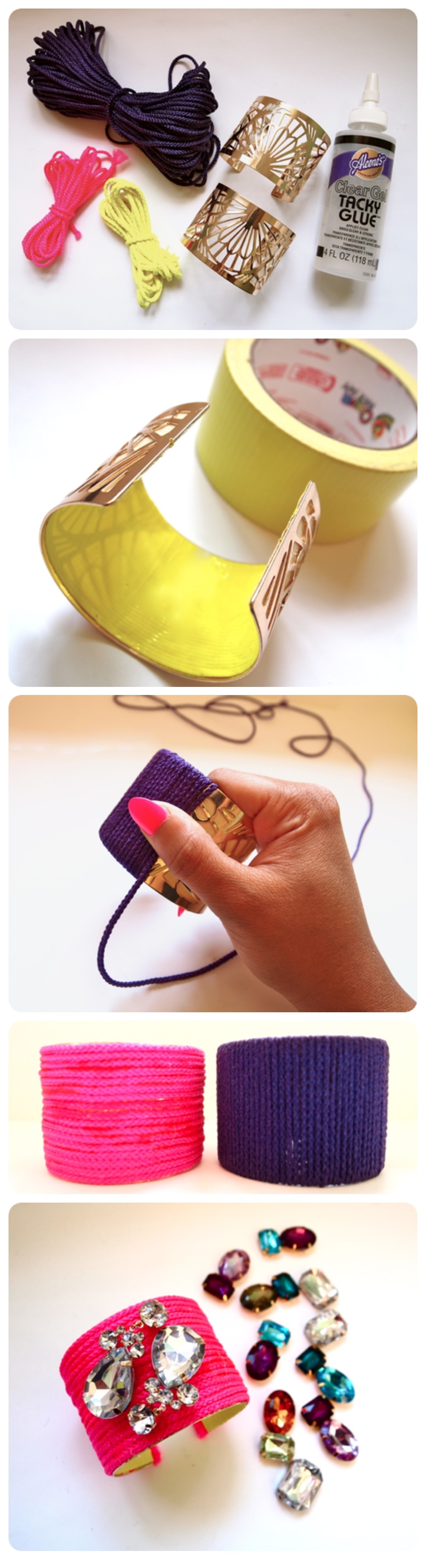 Neon DIY Rope Cuff