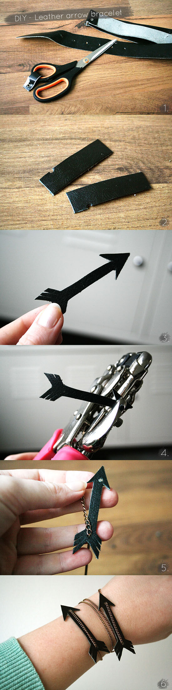 Leather arrow bracelet