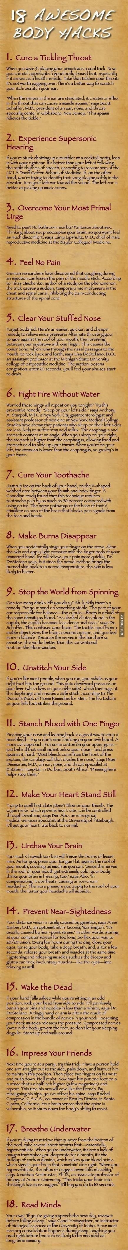 18 Awesome Body hacks 18 Awesome Body hacks