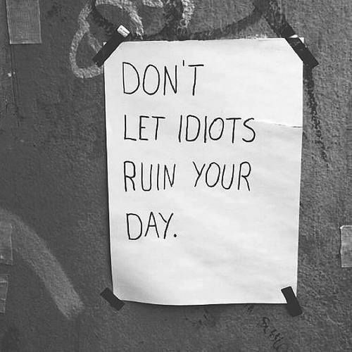 Dont let idiots ruin your day Dont let idiots ruin your day