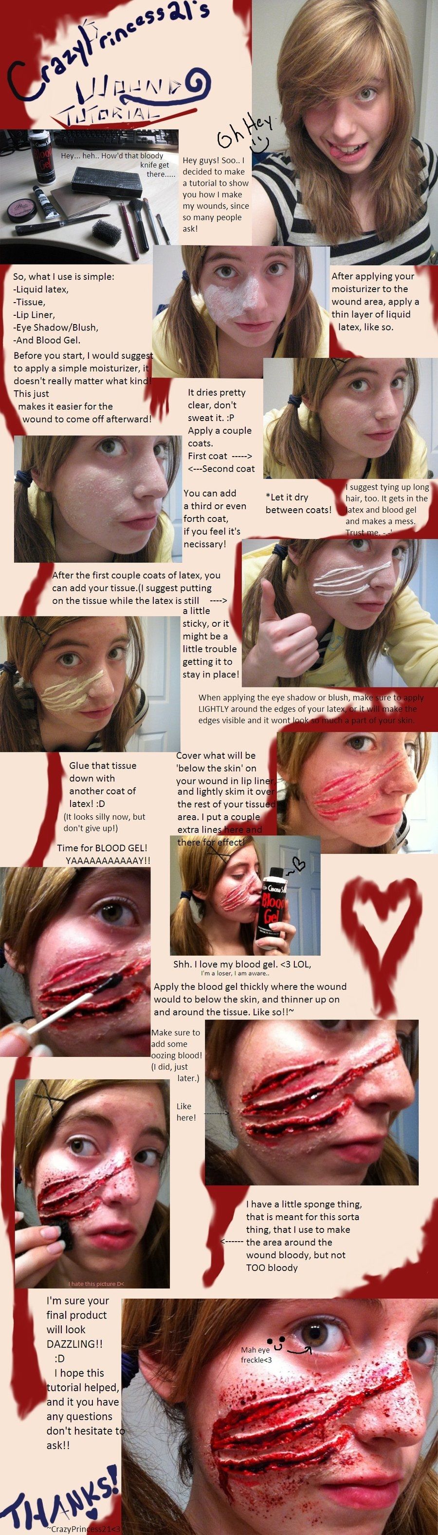 DIY Face Slashes Makeup
