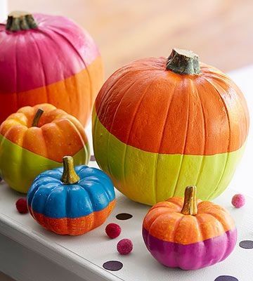 Cute Brightly Painted Pumpkins Cute Brightly Painted Pumpkins