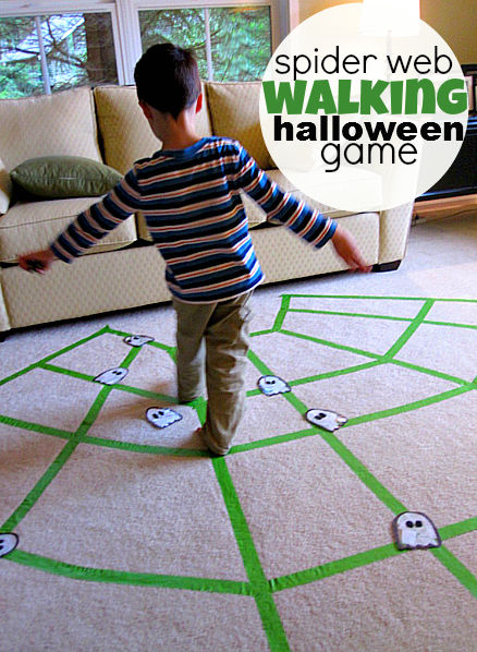 Spider web walking halloween game
