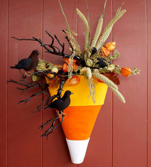 Simple candy corn door decoration