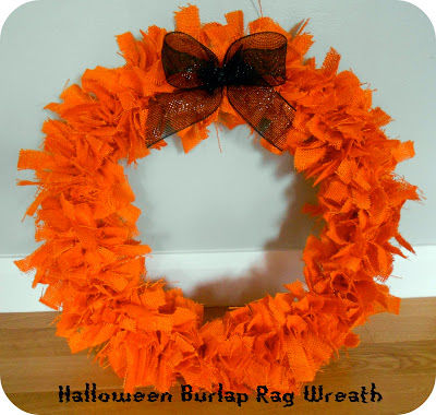 Halloween burlap rag wreath