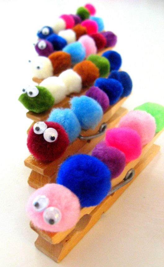 Clothespin caterpillars Clothespin caterpillars