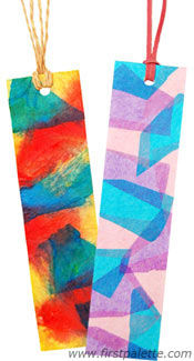 Stained glass and tie dyed bookmarks